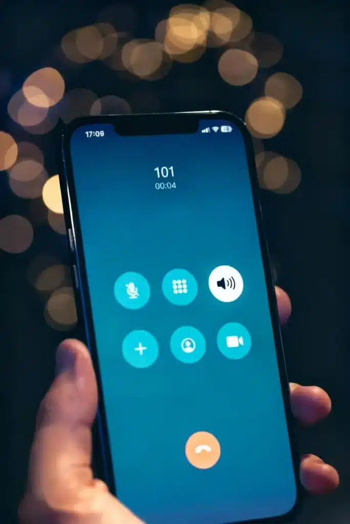 Telefon komórkowy z wyświetlonym numerem 101 używanym do zgłaszania nielegalnych zbieraczy złomu i podejrzeń kradzieży metali w Londynie